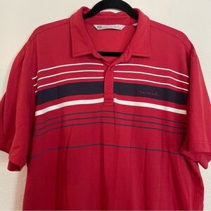 Travis Mathew Red Polo with Stripes
